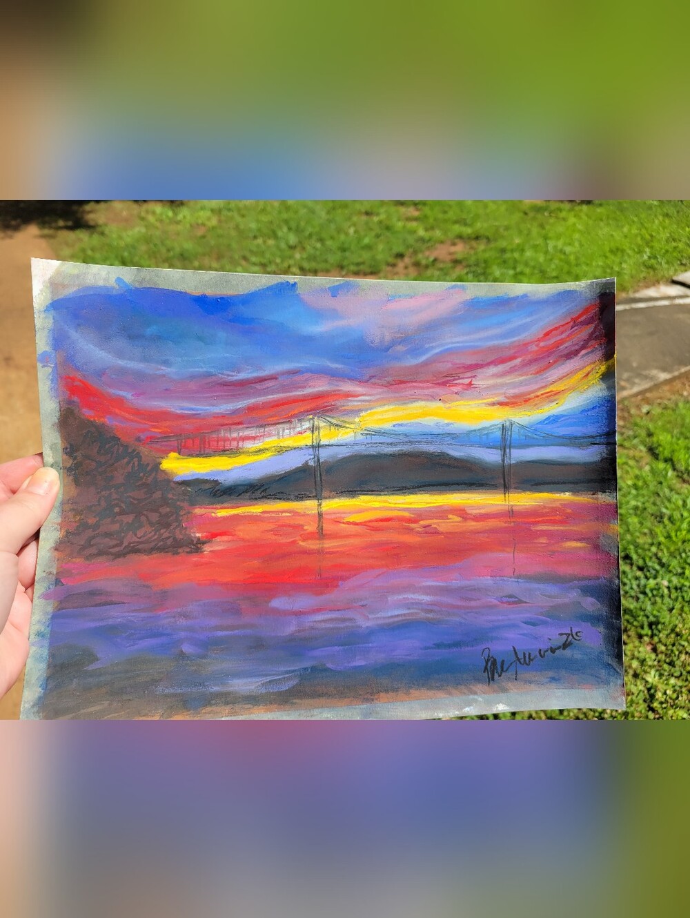 "Sunset over the Ohio"
Original Unframed Artwork
Soft Pastel on Pastel Paper - Picture 2 of 4